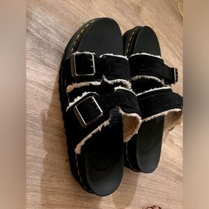 Doc Martens Air Wair Warm Wair, black suede sandels, NWT